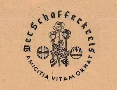 Wappen und Motto des „Schafferkreises“: „Amicitia vitam ornat“ –  „Freundschaft ziert das Leben“