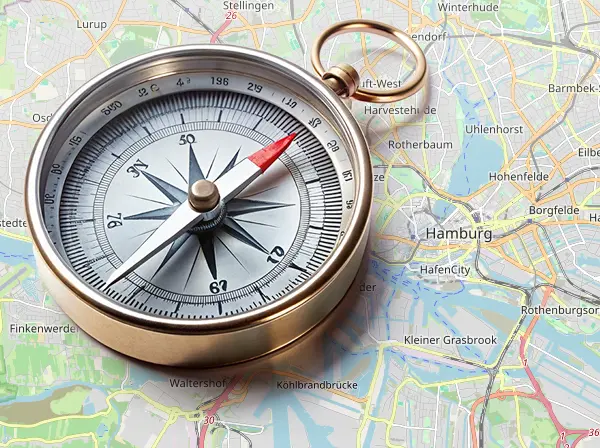 Compass White Background Hamburg